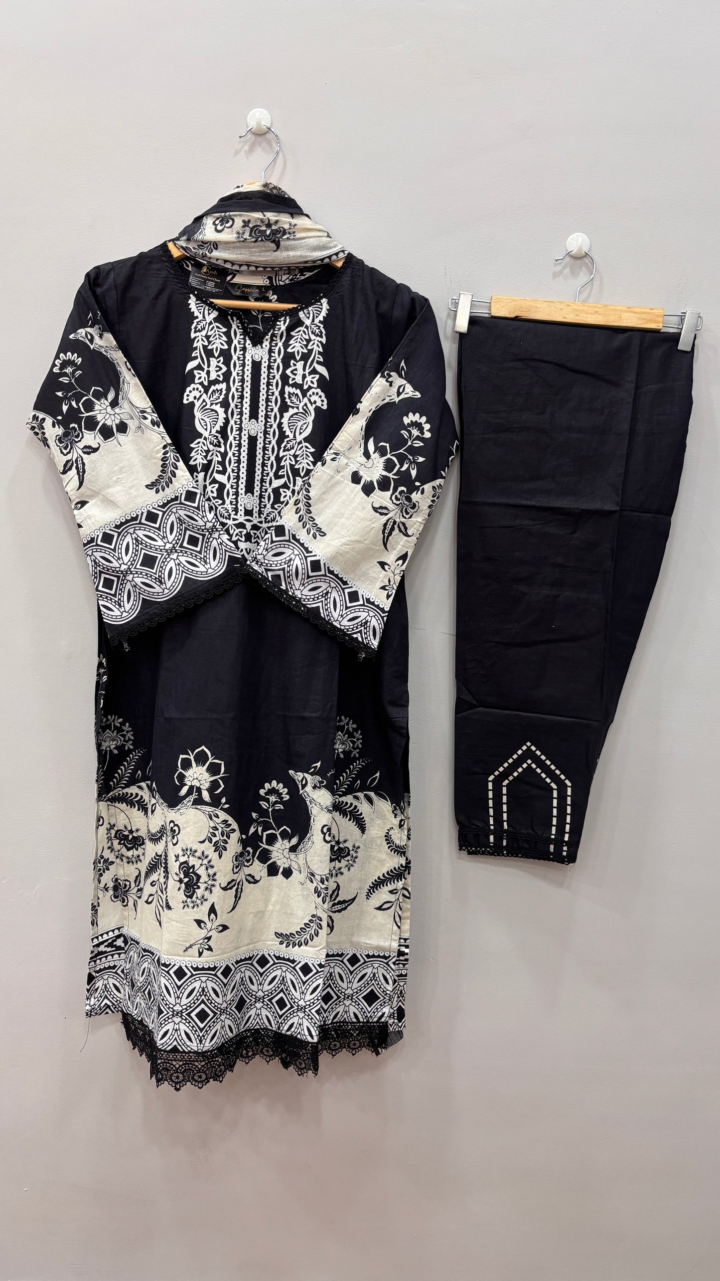 Lawn Suit Set – Midnight Black