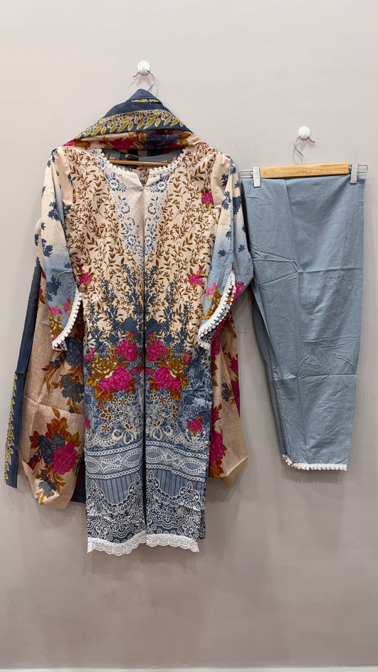 Lawn Suit Set – Vintage Blue