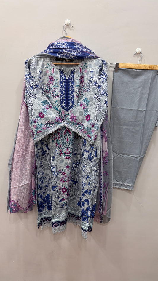Lawn Suit Set – Frost Blue
