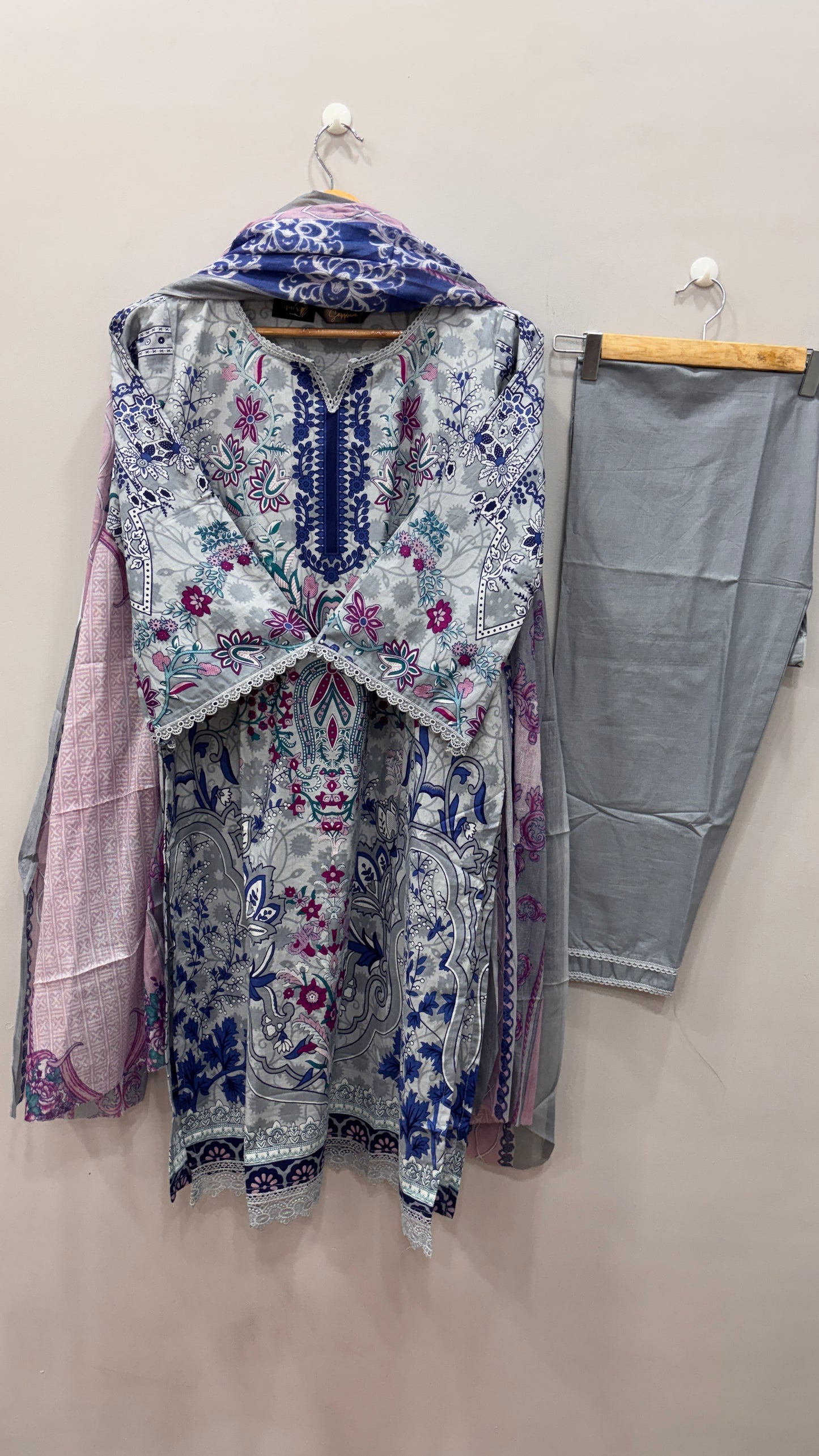 Lawn Suit Set – Frost Blue