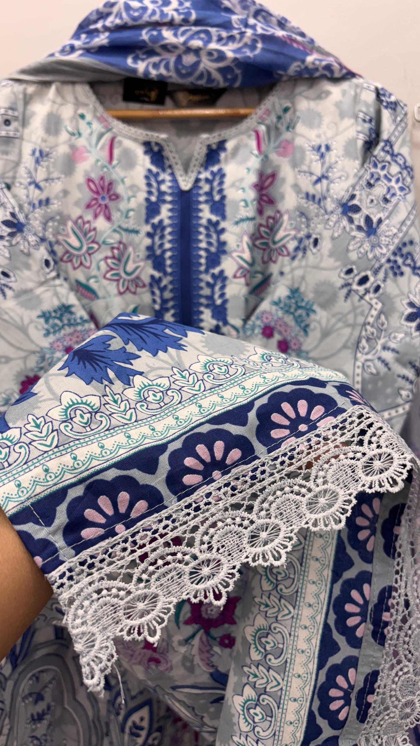 Lawn Suit Set – Frost Blue