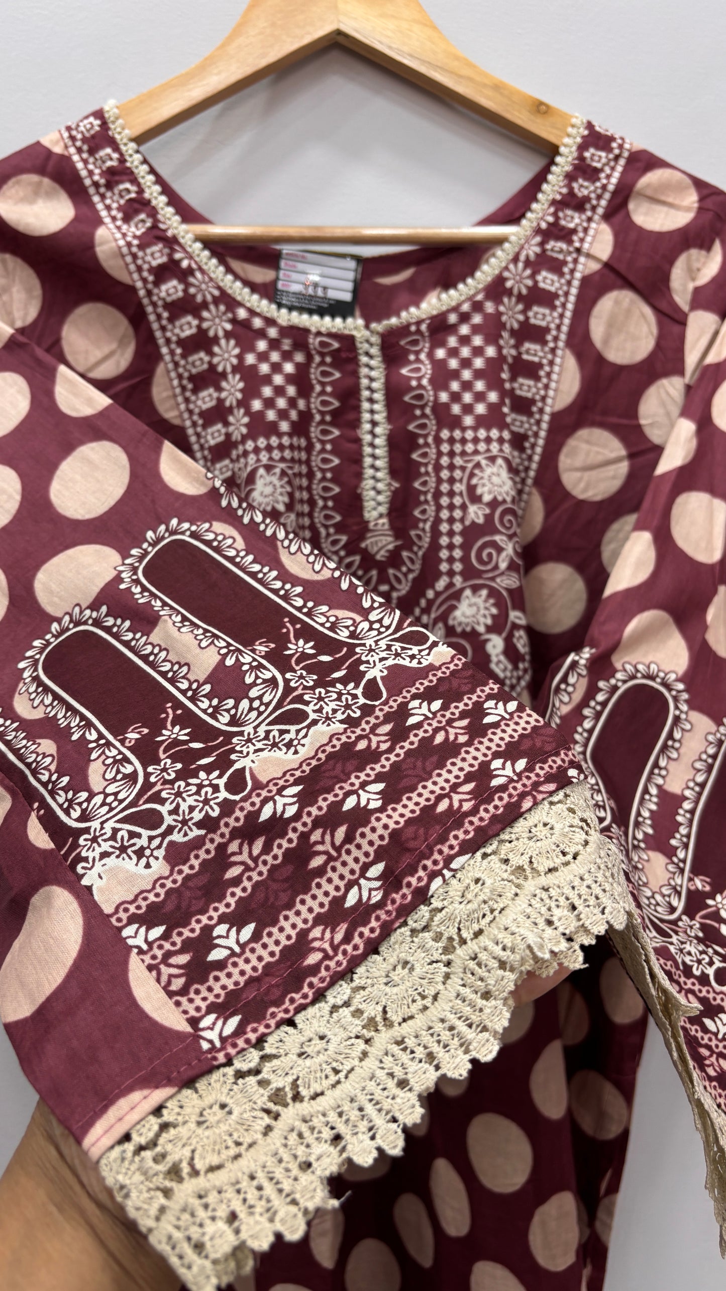 Maroon  Printed Lawn Suit Set
