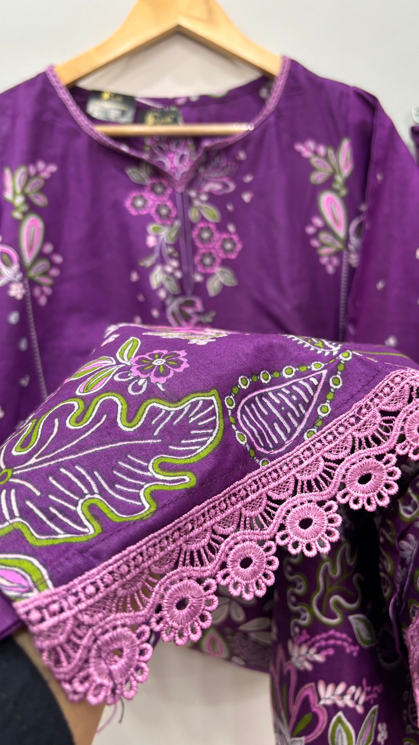 Purple Printed Lawn Suit Set