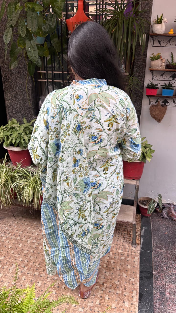 Blue Meadow Jaipuri Cotton Dupatta  Set