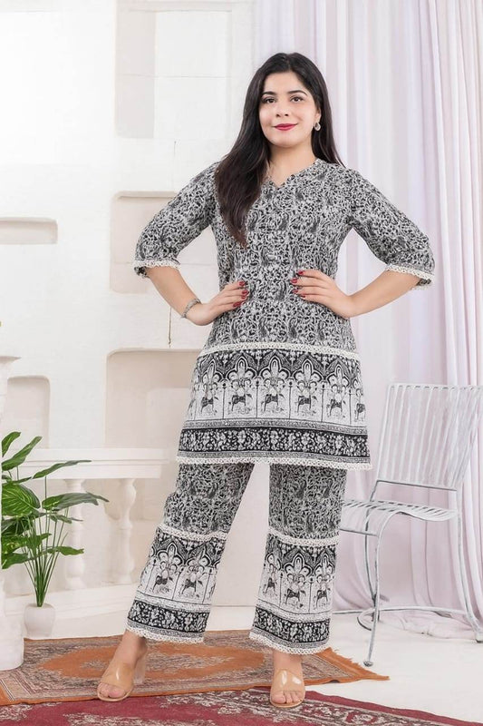 Black White Cotton Cord Set - CandiRobes