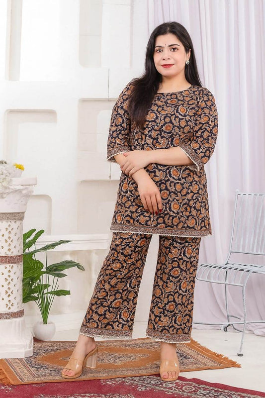 Light Brown Black Cotton cord set - CandiRobes
