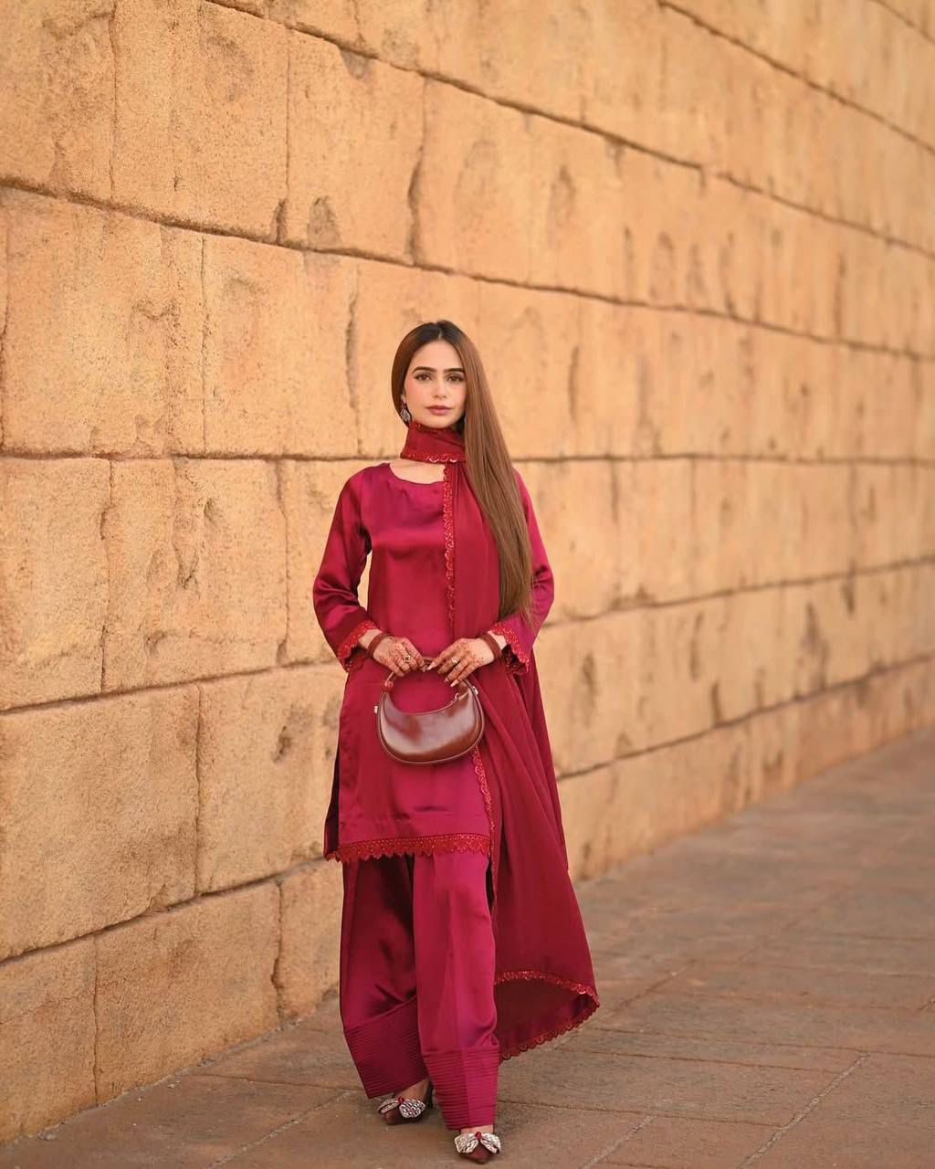 Pink Farsi Salwar & Dupatta set