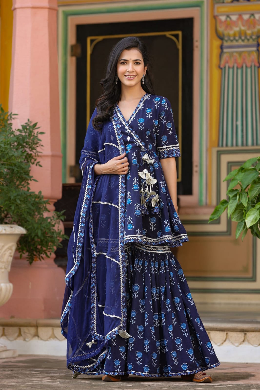 Floral Blue Sharara Set 💙
