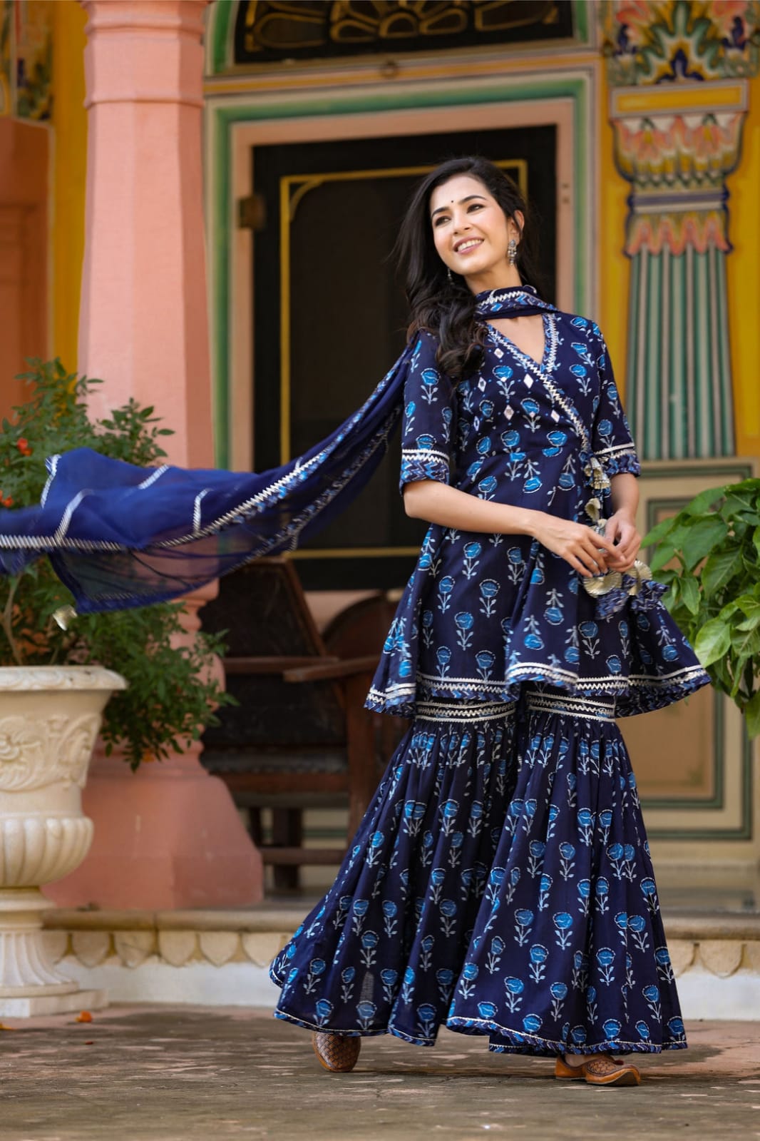 Floral Blue Sharara Set 💙