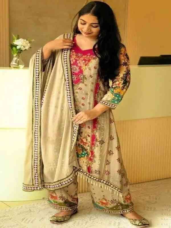 Multicolor Heavy Embroidered Kurti  Set