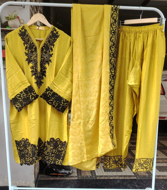 Mustered Elegant Farshi Kurti Set – Full Embroidery Edition