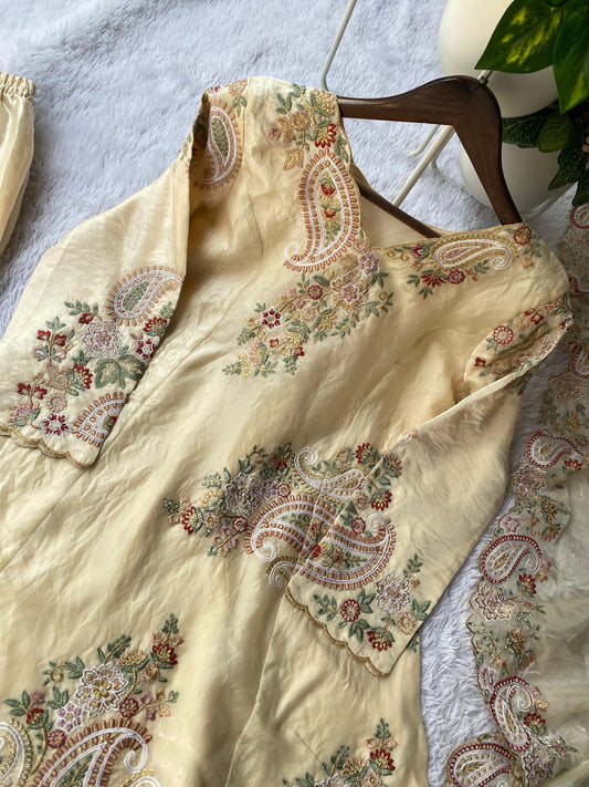 Heavy Silk Organza Frock Suit Set