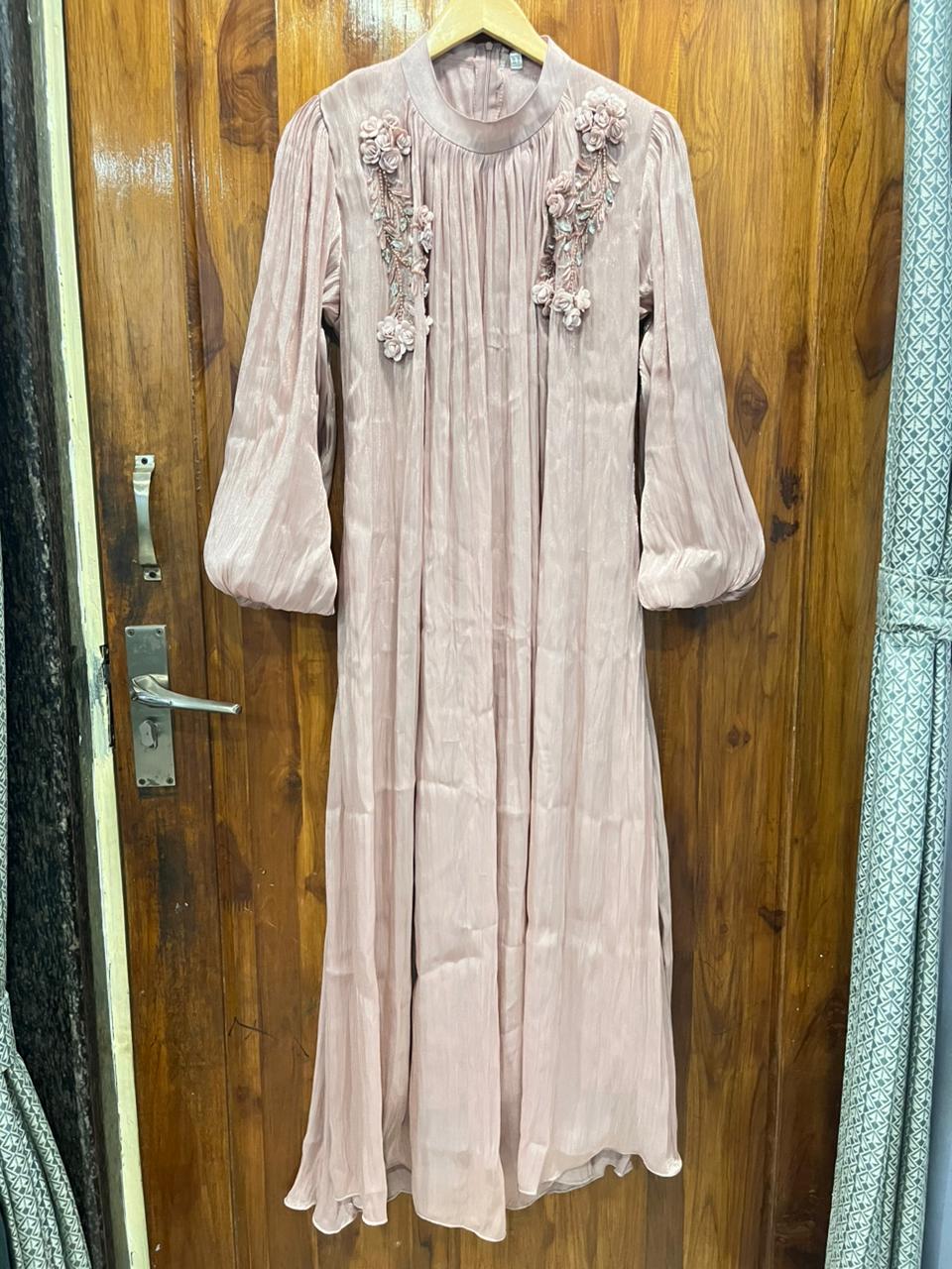 Blush Pink Korean Aesthetic Long Gown