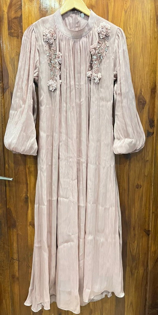 Blush Pink Korean Aesthetic Long Gown