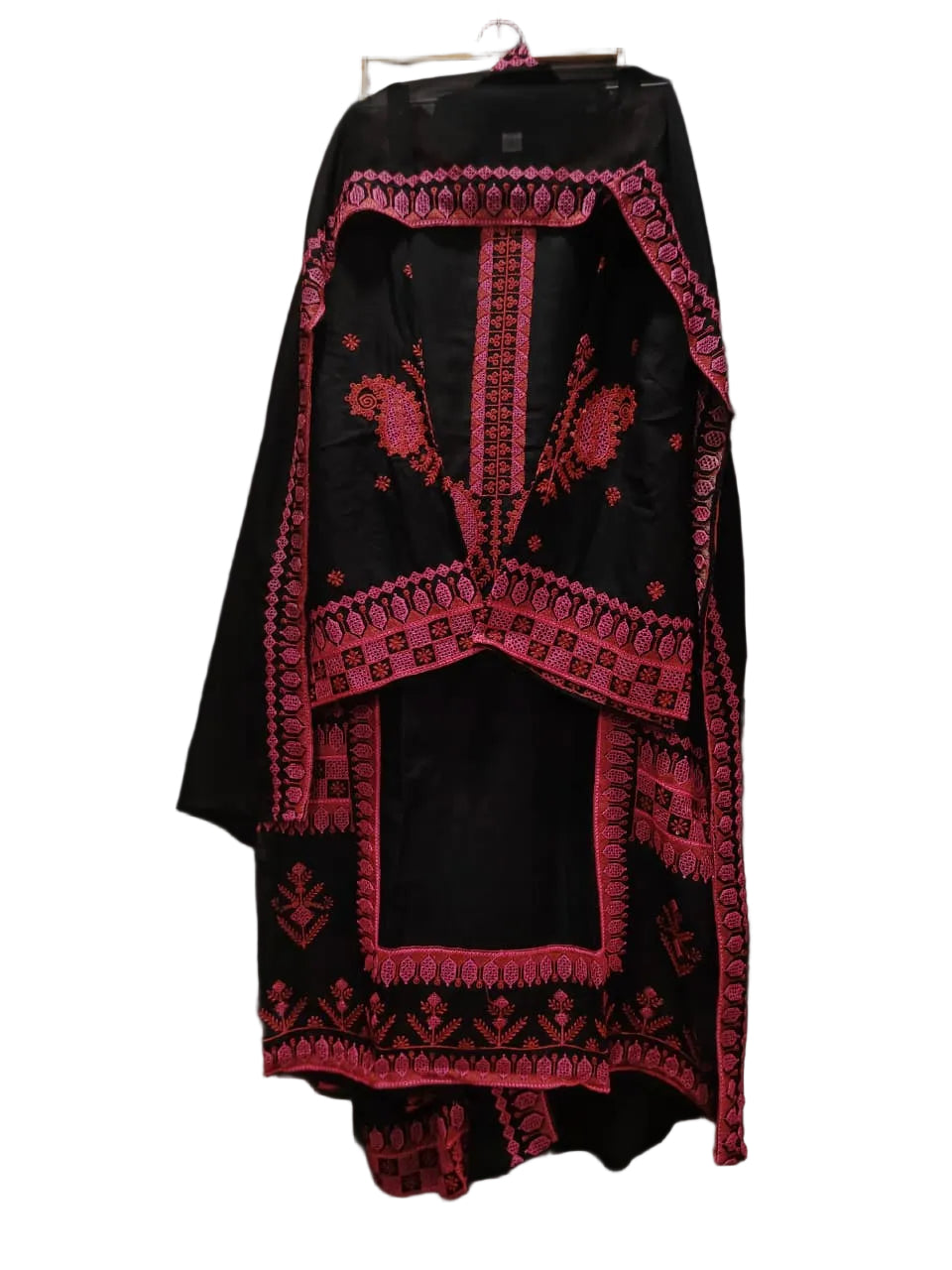 Florent Signature Embroidered Farshi Kurta Set – Black Pink