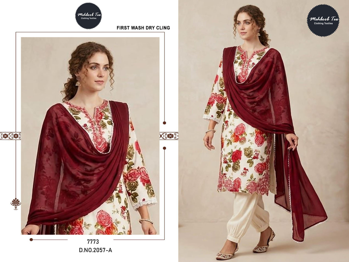 Rose Ivory- Floral Cutwork Suit Set