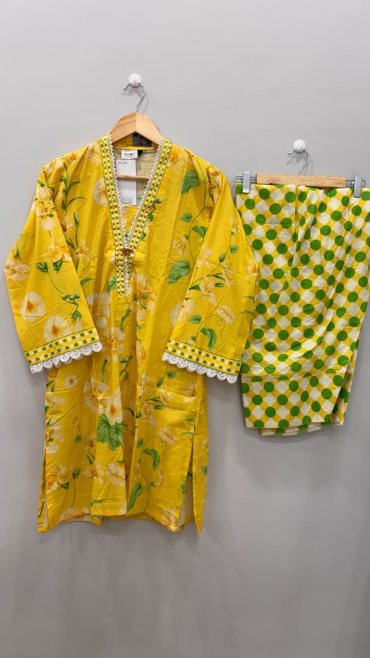 Lemon Blossom Printed Kurta Set