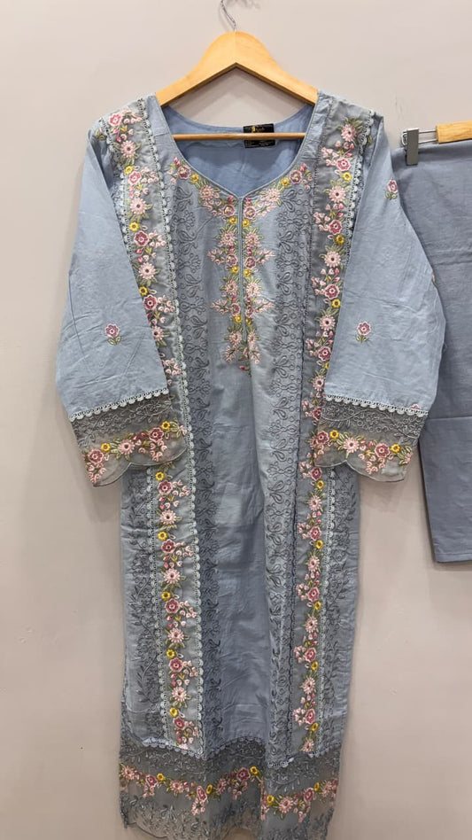 Noor Sky Embroidered Kurta Set