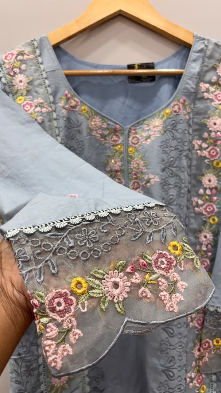 Noor Sky Embroidered Kurta Set