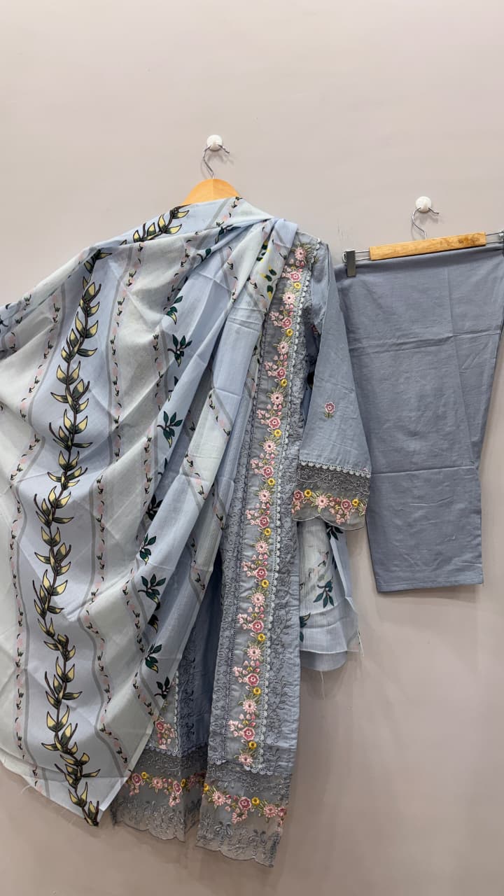 Noor Sky Embroidered Kurta Set