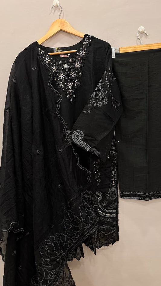 Black Pearl Embroidered Suit