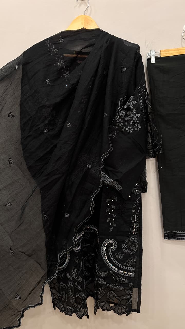 Black Pearl Embroidered Suit