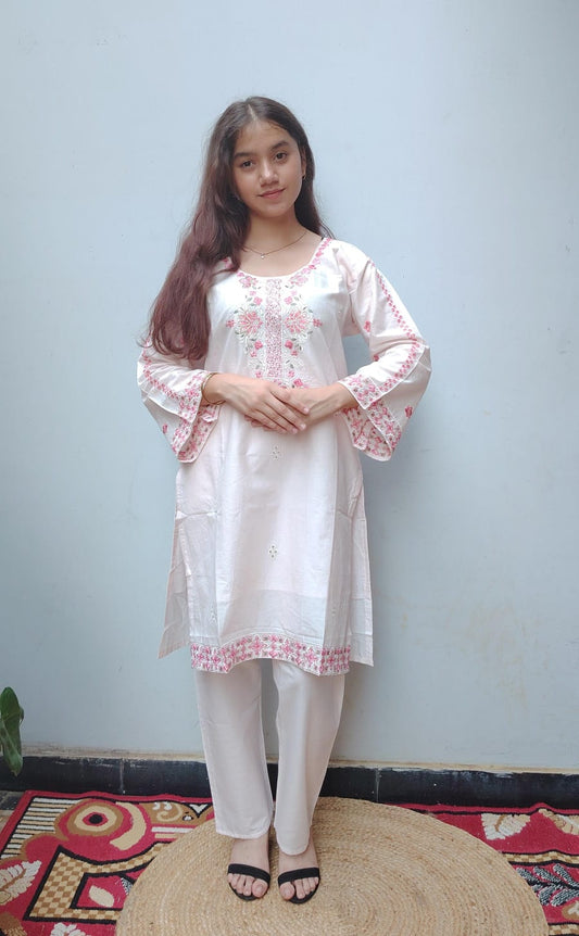 Pink Embroidered Pakistani Cord Set