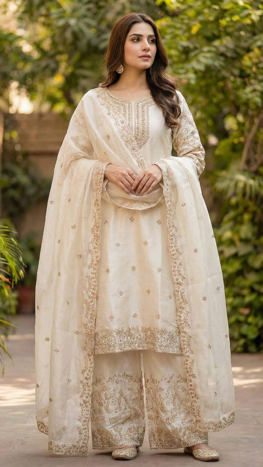 Heavy Embroidered Plazo Set