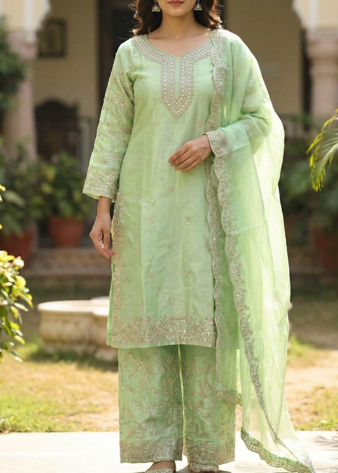 Heavy Embroidered Plazo Set