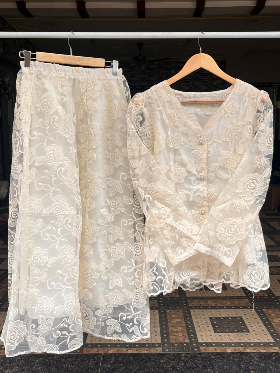 Rose Net Frock Skirt Set