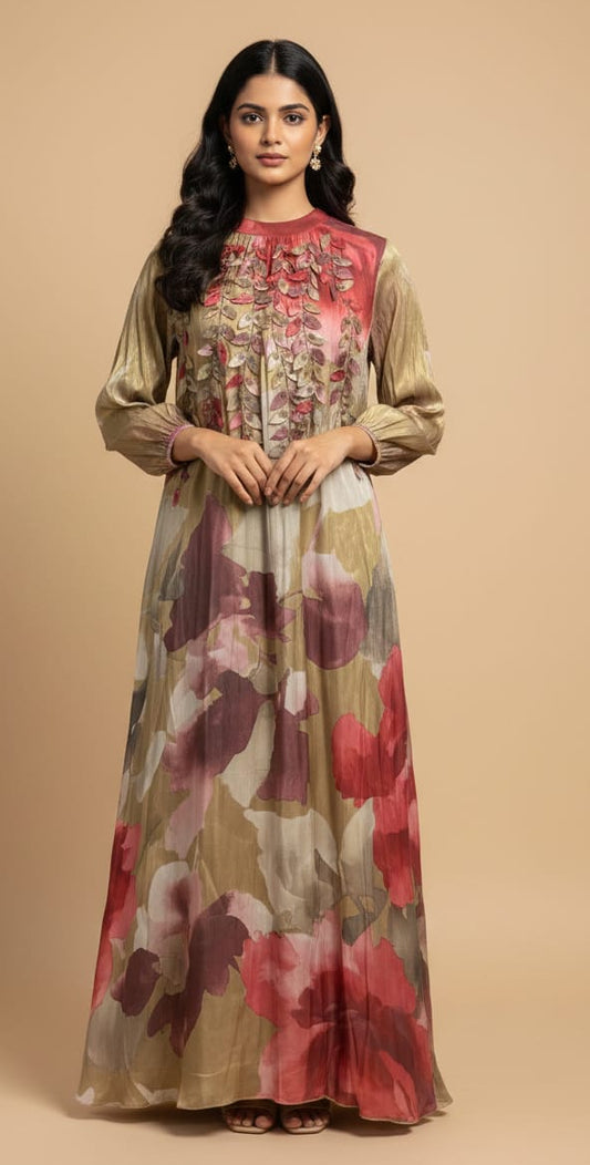 Koren One Piece Long Gown- Olive Green
