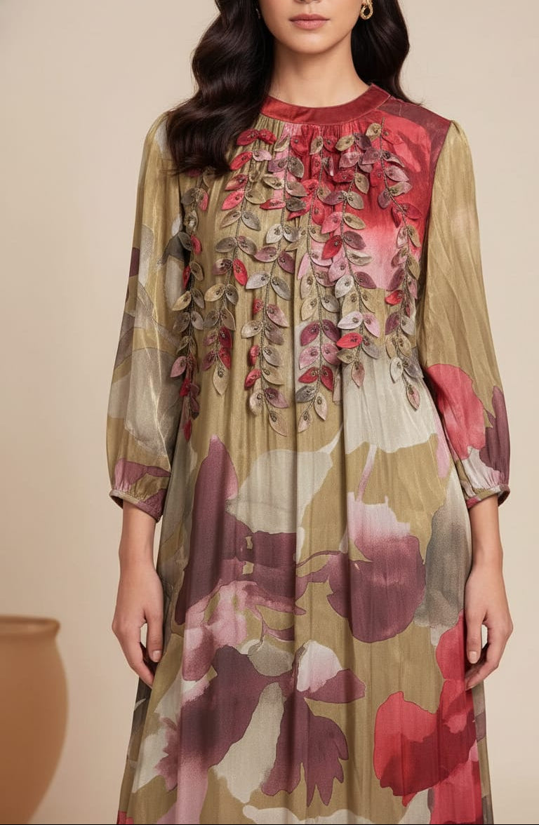Koren One Piece Long Gown- Olive Green