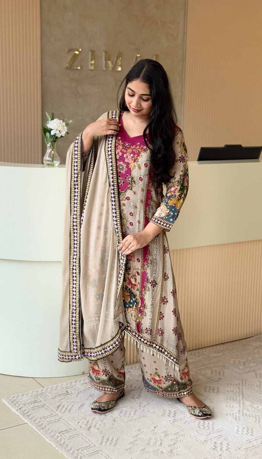 Multicolor Heavy Embroidered Kurti  Set