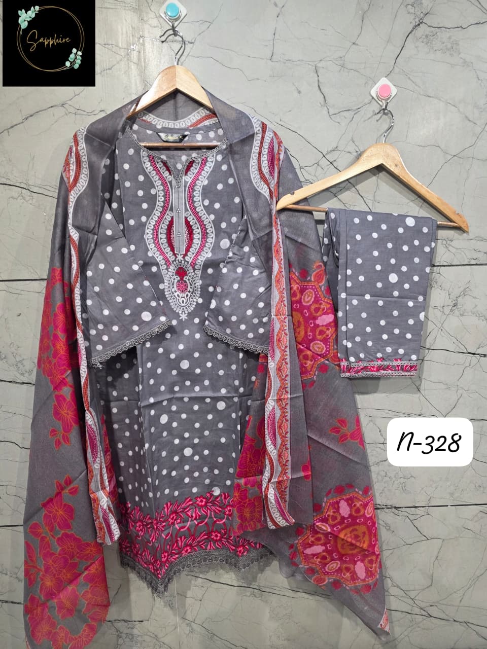 Lawn Suit Set  Steel Grey