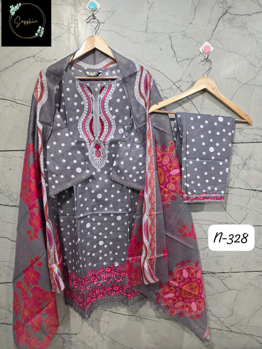 Lawn Suit Set  Steel Grey
