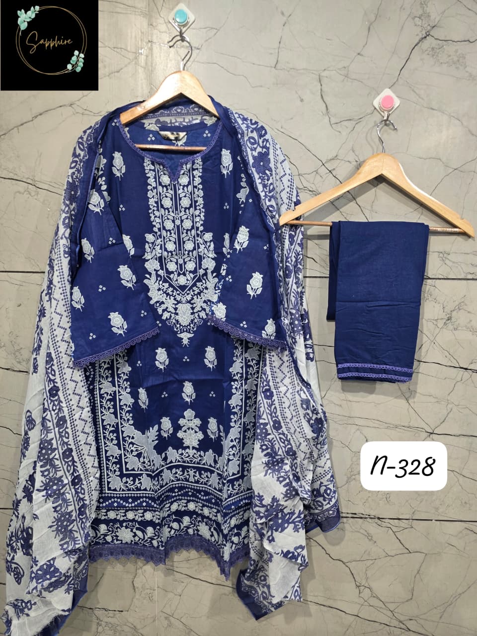 Lawn Suit SeT Azure Bloom Suit Set