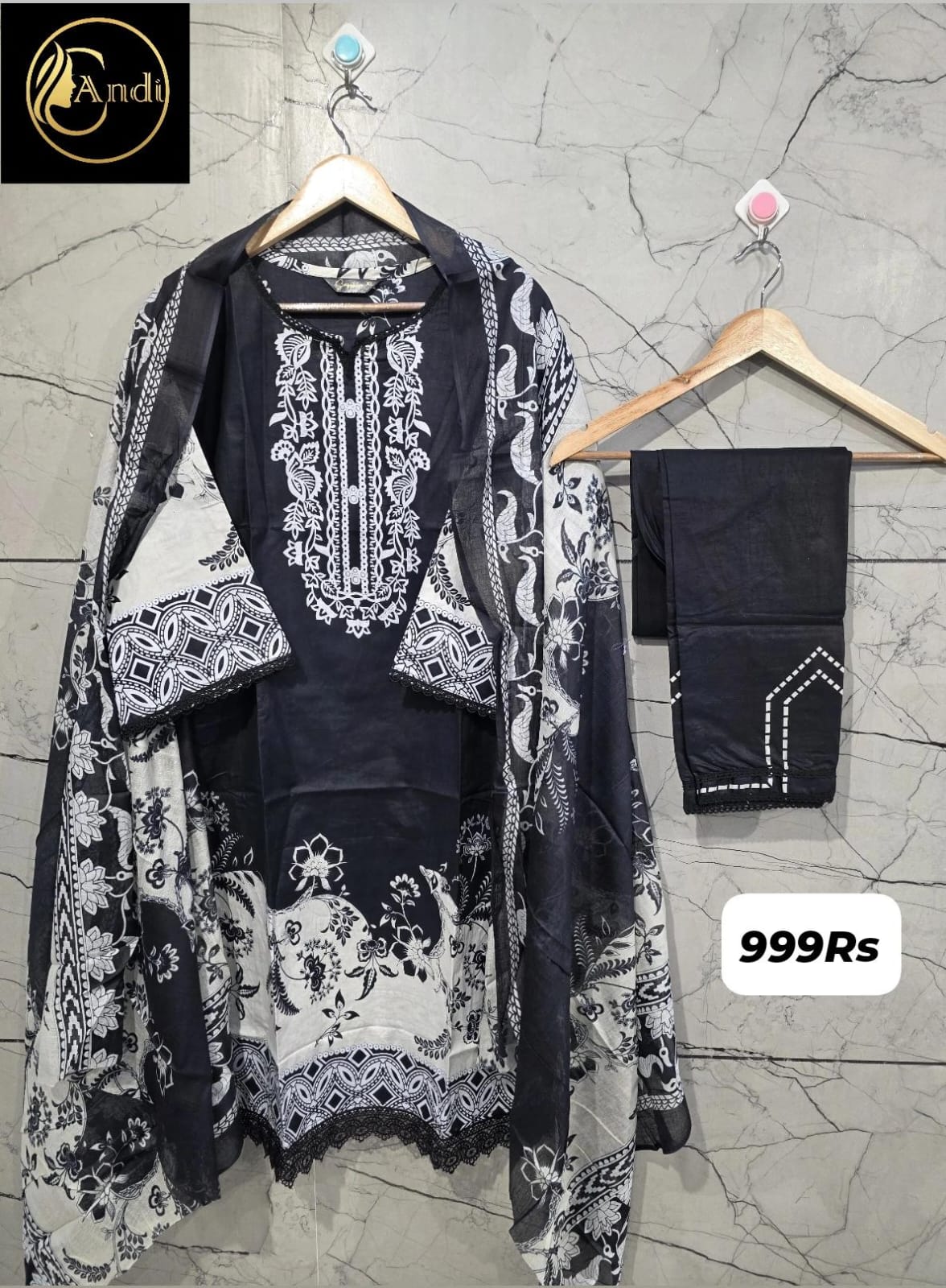Lawn Suit Set – Midnight Black
