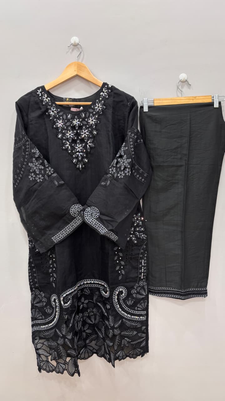 Black Pearl Embroidered Suit