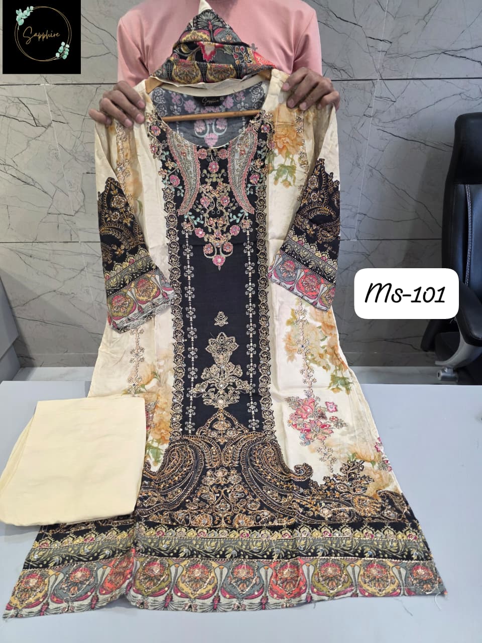 Vintage Noir Floral Suit Set