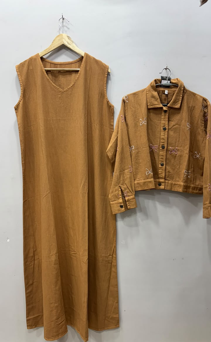 Caramel Embroidered Maxi DENIM