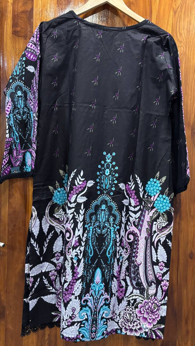 Lawn Suit Set – Black Multi