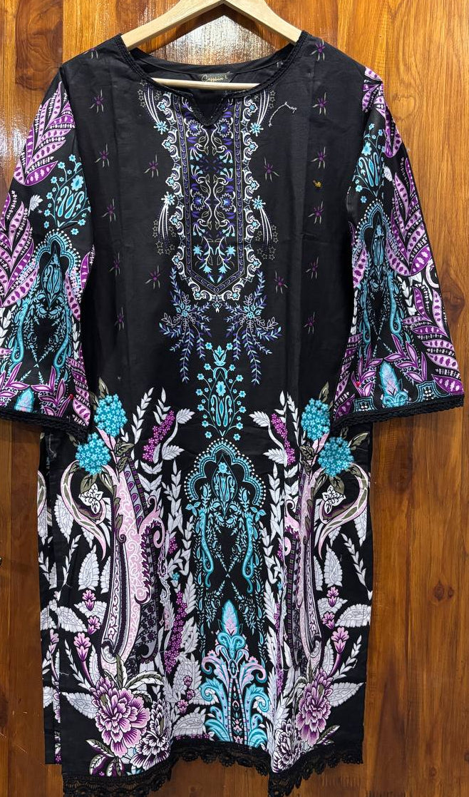Lawn Suit Set – Black Multi