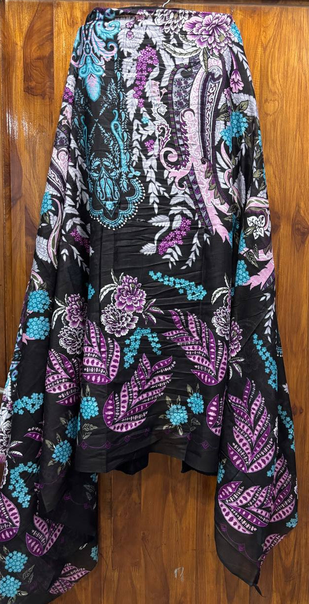 Lawn Suit Set – Black Multi