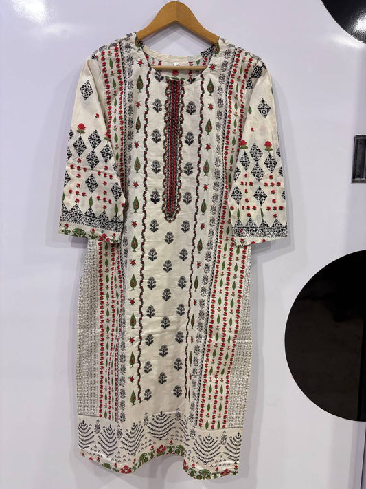 Jihan Premium Embroidered Suit Collection – Soft Cream