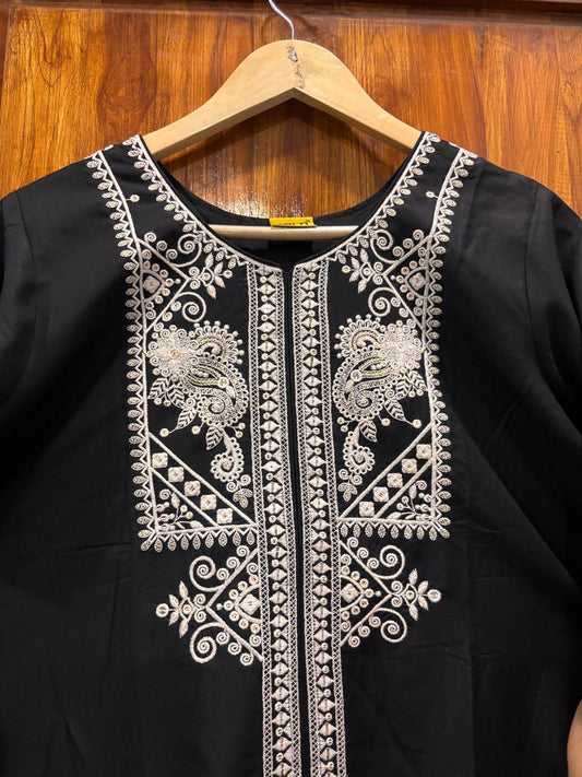 Zarmina Black Embroidered Kurta pant