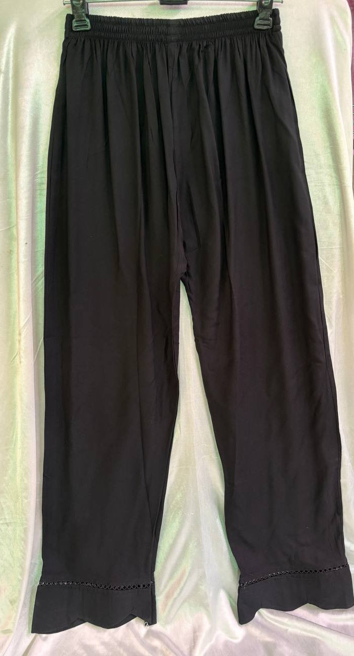 Black Embroidered Kurta Pant Set for Women